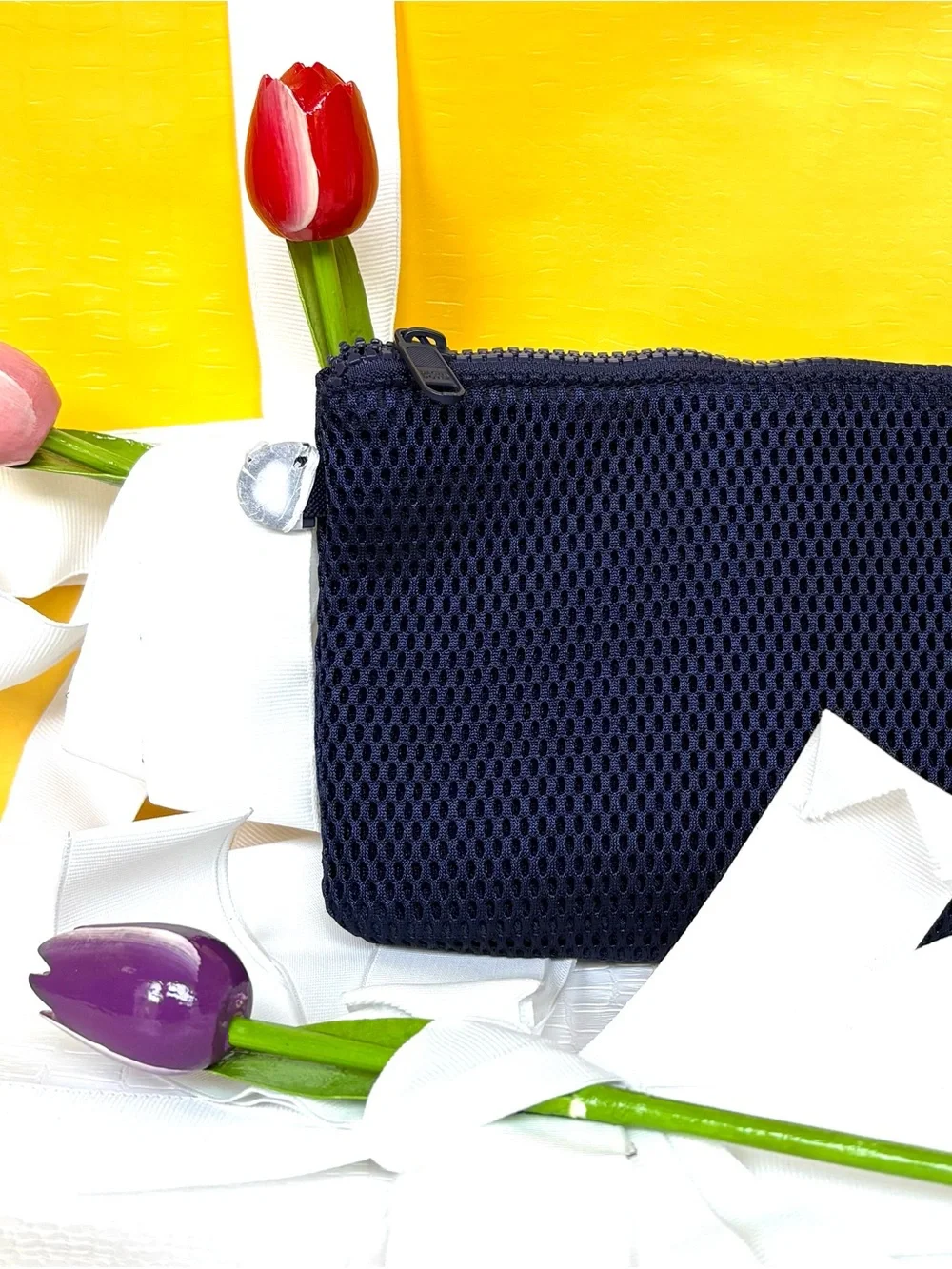Dagne Dover Mesh Zip Pouch NWOT